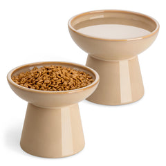 Vancasso elevated cat bowls side-angle view highlighting comfortable feeding posture.