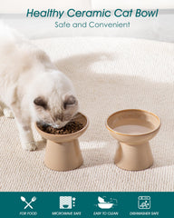 Vancasso elevated cat bowls water bowl wide-mouth view encouraging hydration.