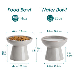 Vancasso elevated cat bowls plate-like food bowl grey - easy portion control during meals