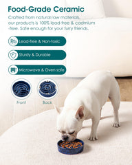 Vancasso slow feeder bowl weighted base prevents tipping during meals