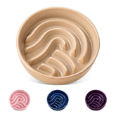 Vancasso slow feeder dog bowl brown shows sturdy ceramic construction for slow, mindful meals.
