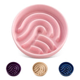 vancasso slow feeder dog bowl pink top view shows stable design for relaxed feeding