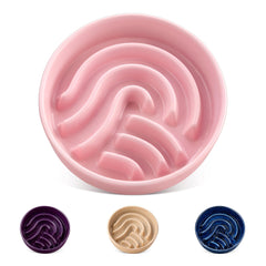 vancasso slow feeder dog bowl pink top view shows stable design for relaxed feeding