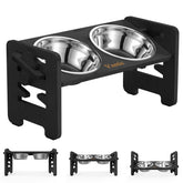 Vantic elevated dog bowl stand height adjustment for growing pets.