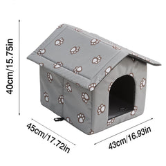 VARMTOR Outdoor Cat House exterior material highlights PVC-coated Oxford fabric for rain protection