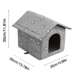 VARMTOR outdoor cat house with warm plush interior for chilly nights.