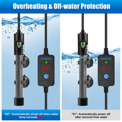 Vatalley submersible heater in compact form suits 1-10 gallon tanks.