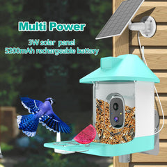 Vatjubi Bird Feeder solar panel setup powers long outdoor operation.