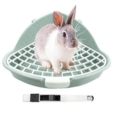 Vayinana rabbit litter box front view shows compact corner design ideal for small pets.