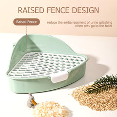 Vayinana rabbit litter box top view reveals compact footprint for tight cages.