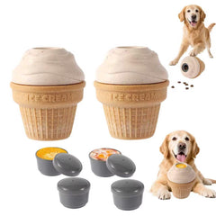 Vayugo dog frozen-treat-toys ice-cream shape 2-pack provide long-lasting chewing fun.