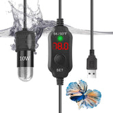 VCRAZE Mini Heater with digital display provides precise thermostat readings for nano tanks.