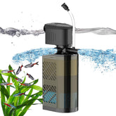 VCRAZE submersible aquarium filter front view delivers 130GPH for 10-40 gallon tanks.