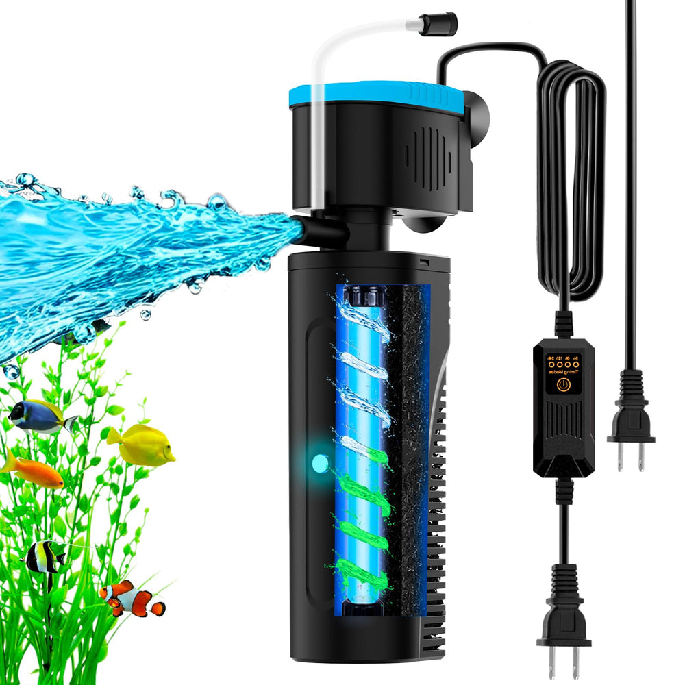 VCRAZE U V aquarium filter front view for quiet tank maintenance