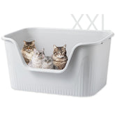 Vealind extralarge cat litter box 31x21 front view for big cats' comfort and mess containment.