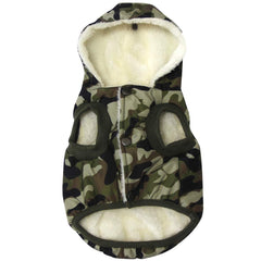 Vecomfy fleece-lined dog hoodie front view for extra warmth during winter walks.