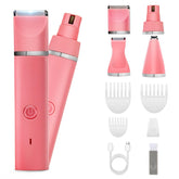 Veeconn dog grooming clips kit pink front view emphasizes cordless convenience for homes