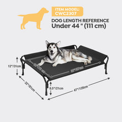 Veehoo cooling elevated dog bed headrest angle demonstrates ergonomic neck support