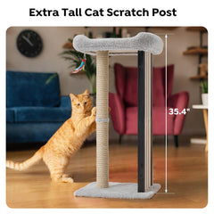 Veehoo 35-tall replaceable scratch pads extend the post's life for cats.
