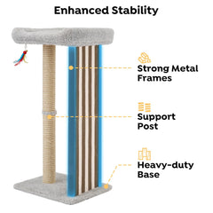 Veehoo 35-tall plush top perch offers roomy lounging and neck support.