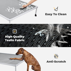 Veehoo breathable mesh close-up highlights quick-clean design and low hair cling