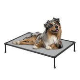 Veehoo chewproof elevated dog bed frame shows sturdy construction for durable indoor lounging