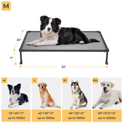 Veehoo chewproof elevated dog bed with non-slip feet stays steady on any surface