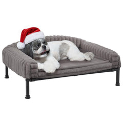 Veehoo elevated dog bed bolster cushion provides secure, cozy support for small dogs.