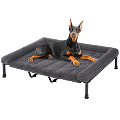 Veehoo elevated dog bed top view shows breathable mesh and roomy sleeping space for large dogs