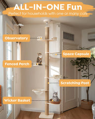 Veehoo six-level cat tree offers varied heights for climbing and exploration