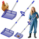 VEEMI Chicken Poop Scooper & Rake in blue shell for easier coop cleaning