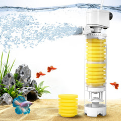 Vehipa 4-in-1 aquarium filter front view shows compact design for large tanks