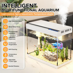 Vehipa aquarium kit assembly showing 3-in-1 pump for easy filtration.