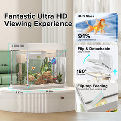 Vehipa aquarium temperature display shows real-time monitoring for stable tropical conditions.