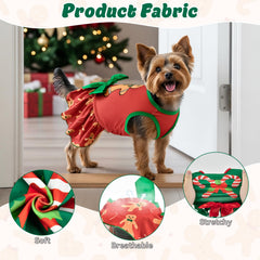 Vehomy Christmas Day dress bow-detail closeup emphasizes adorable bowknot design.
