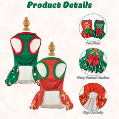 Vehomy Christmas Day dress side view highlights easy pullover fit for quick dressing.