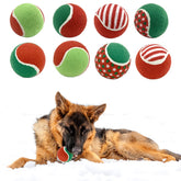 Vehomy Christmas dog tennis balls with squeaker attract interactive play and training