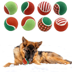 Vehomy Christmas dog tennis balls with squeaker attract interactive play and training