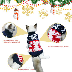 Vehomy Christmas pet sweaters featuring snowflakes for cozy winter outings.