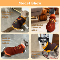 Vehomy pumpkin-cat-sweater side view shows soft, stretchy knit for comfy wear.