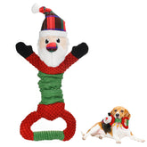 Vehomy Santa dog toy closeup highlighting bite-resistant corduroy for durable chewing.