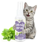 VEINATN Catnip Spray bottle demonstrates mess-free, convenient playtime for indoor cats.