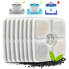 Veken 8-pack replacement filters for 84oz fountain, ready for quick setup and steady hydration.