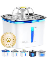 Veken 95oz cat fountain front view highlights generous capacity for pets and easy refill.