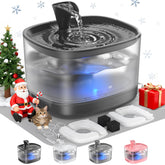 Veken Cat Water Fountain front view shows a sleek black design for easy home use and hydration.