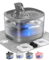 Veken cat water fountain front view shows sleek grey design for easy pet access.
