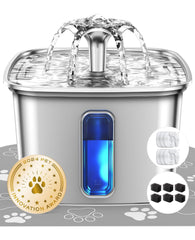 Veken Innovation Award-Winner stainless steel cat fountain assembly boosts durable, easy hydration for pets.