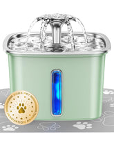 Veken stainless steel cat water fountain full setup shows a modern, hygienic drinking station for pets.