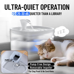 Veken fountain operates quietly for calm home environments.