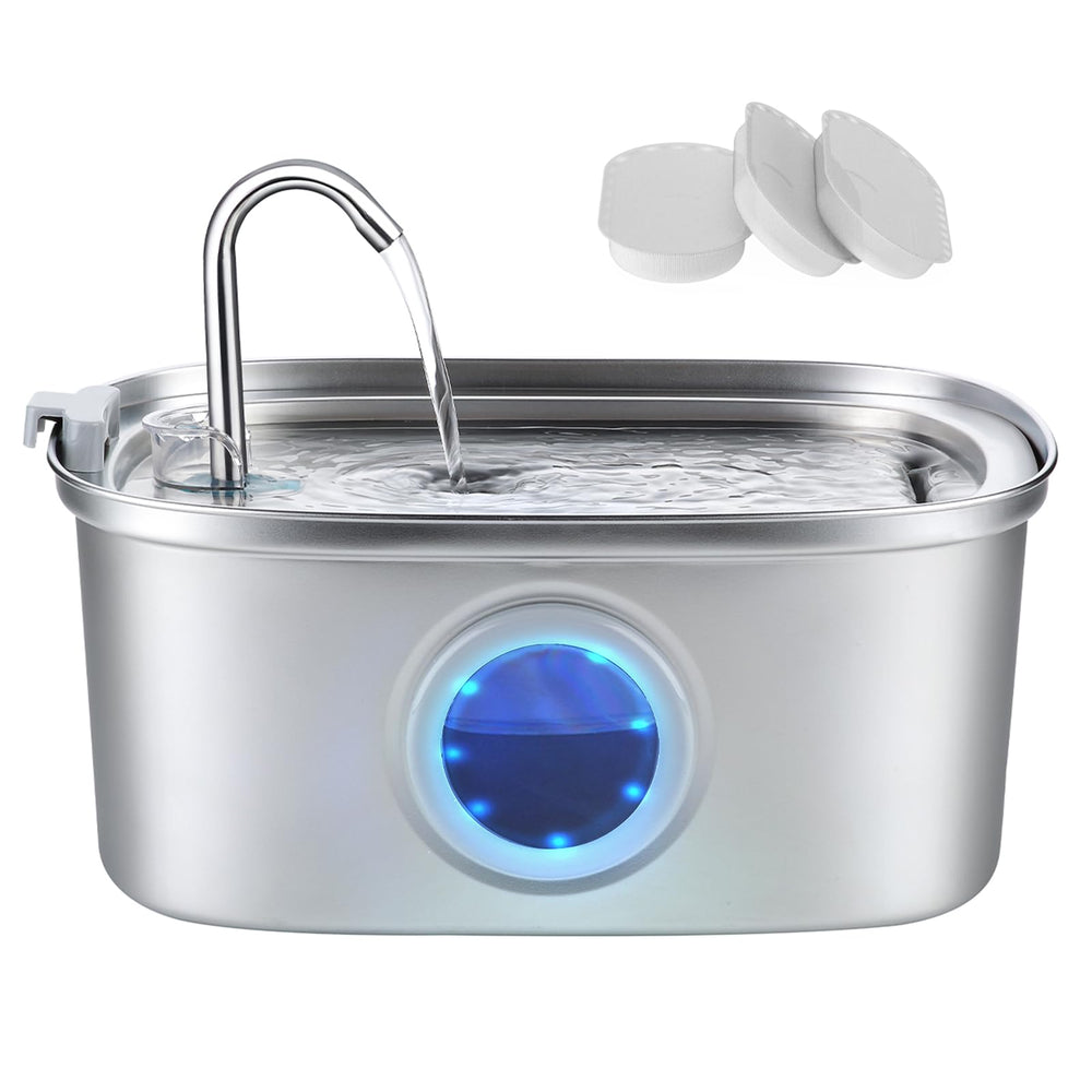 Vekonn cat water fountain showing 108oz capacity for fewer refills in busy homes.